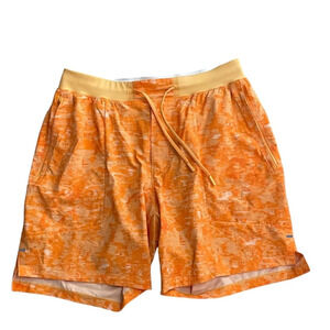 Lululemon License To Train Linerless Short 7" Ember Radiate Mango Orange Small